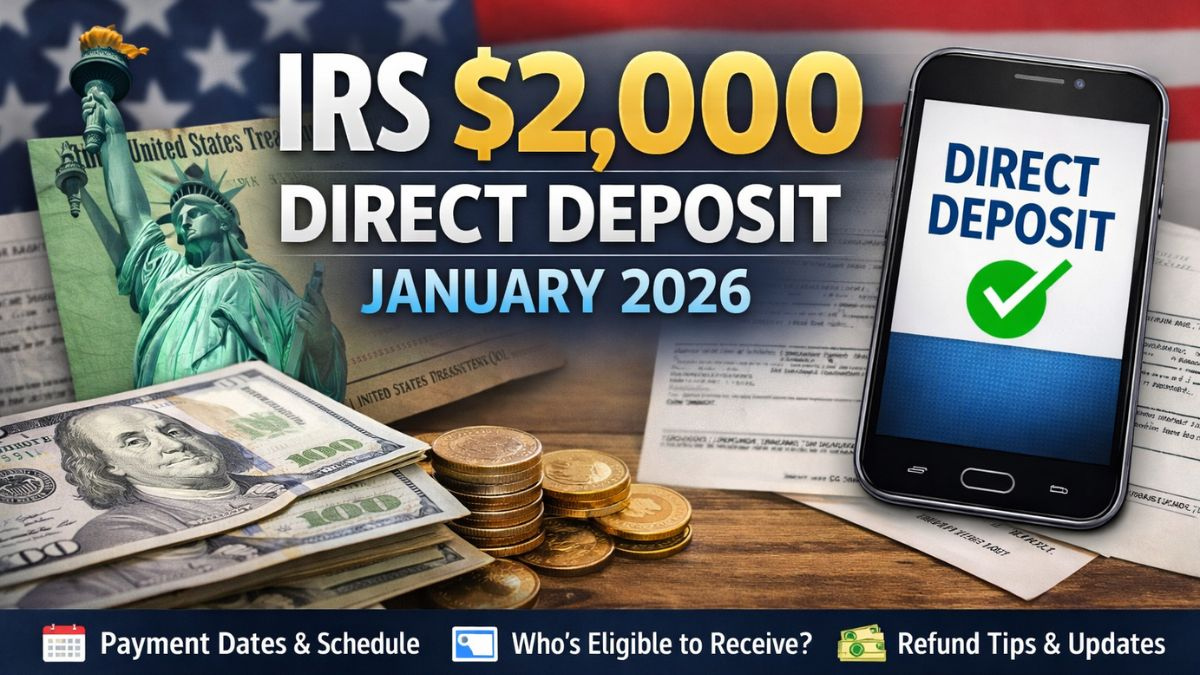 IRS Confirms $2,000 Direct Deposit for January 2026 – Eligibility and Payment Dates Guide